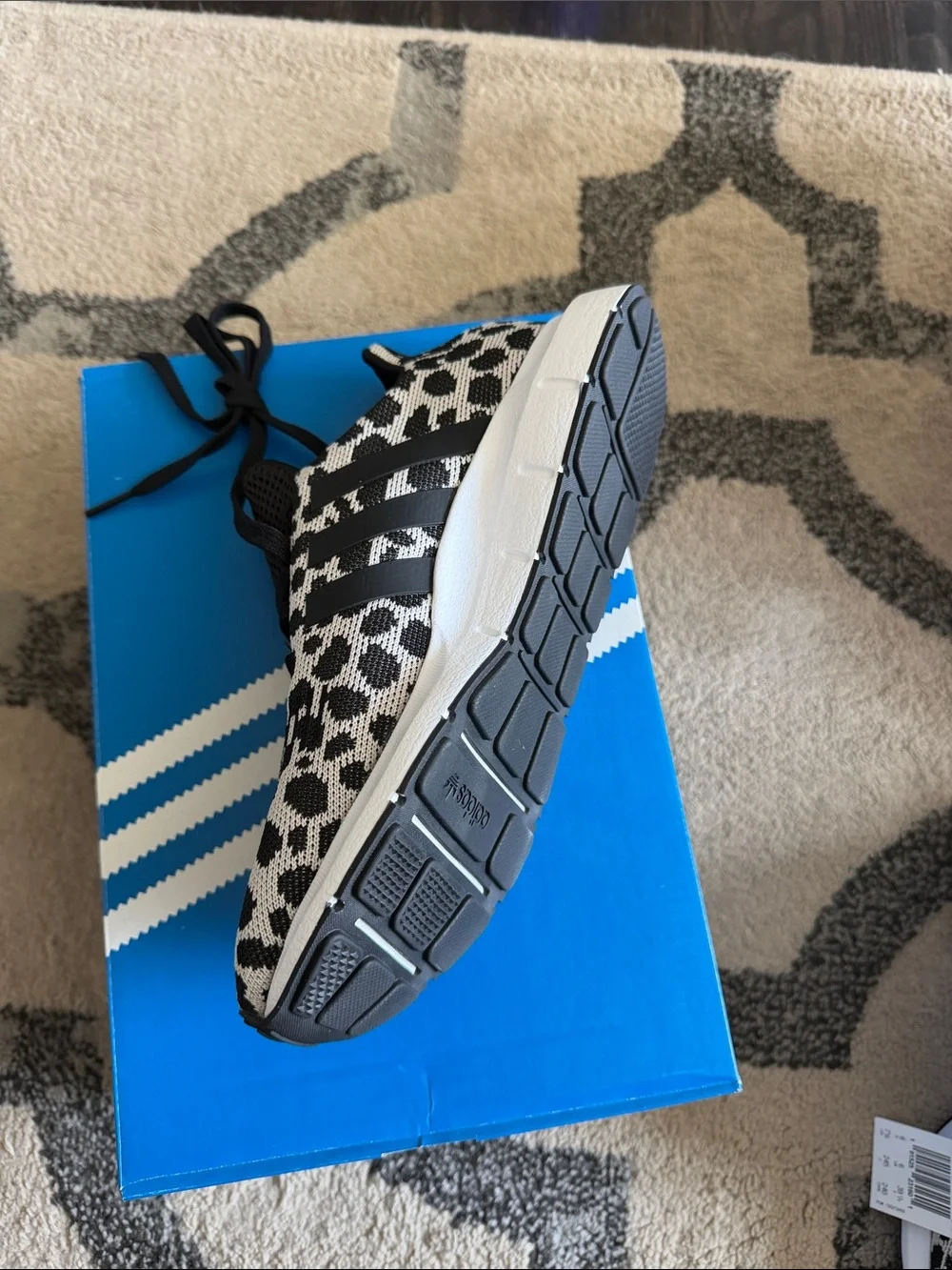 adidas Women’s Black & White Leopard Sneakers